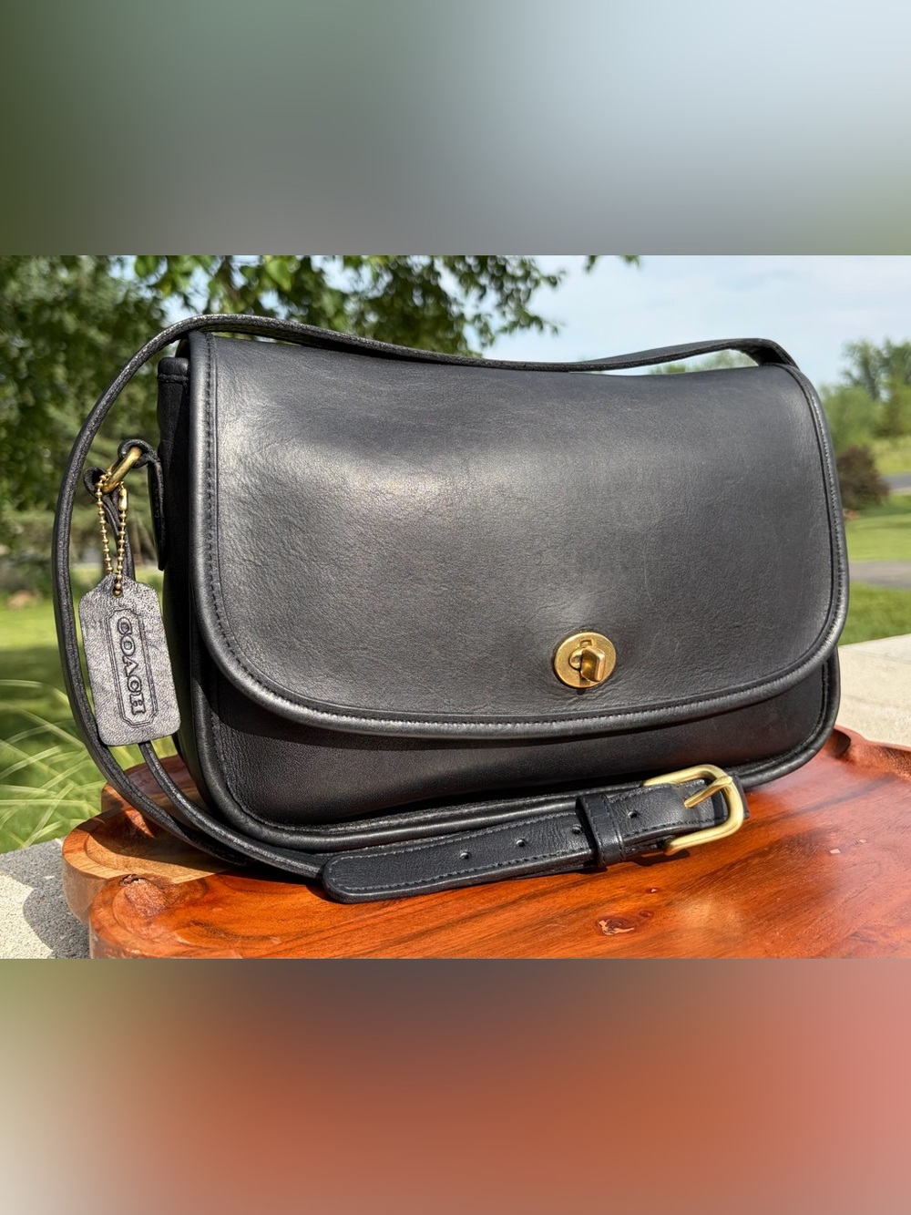 Vintage COACH City Bag Black Leather style 9790 EUC - Picture 4 of 17